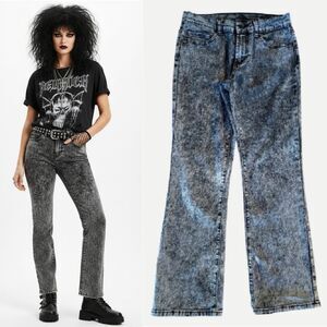 VTG‎ 80s 90s DG2 Black Acid Wash Bootcut Denim Jeans SZ 10P Midwaist